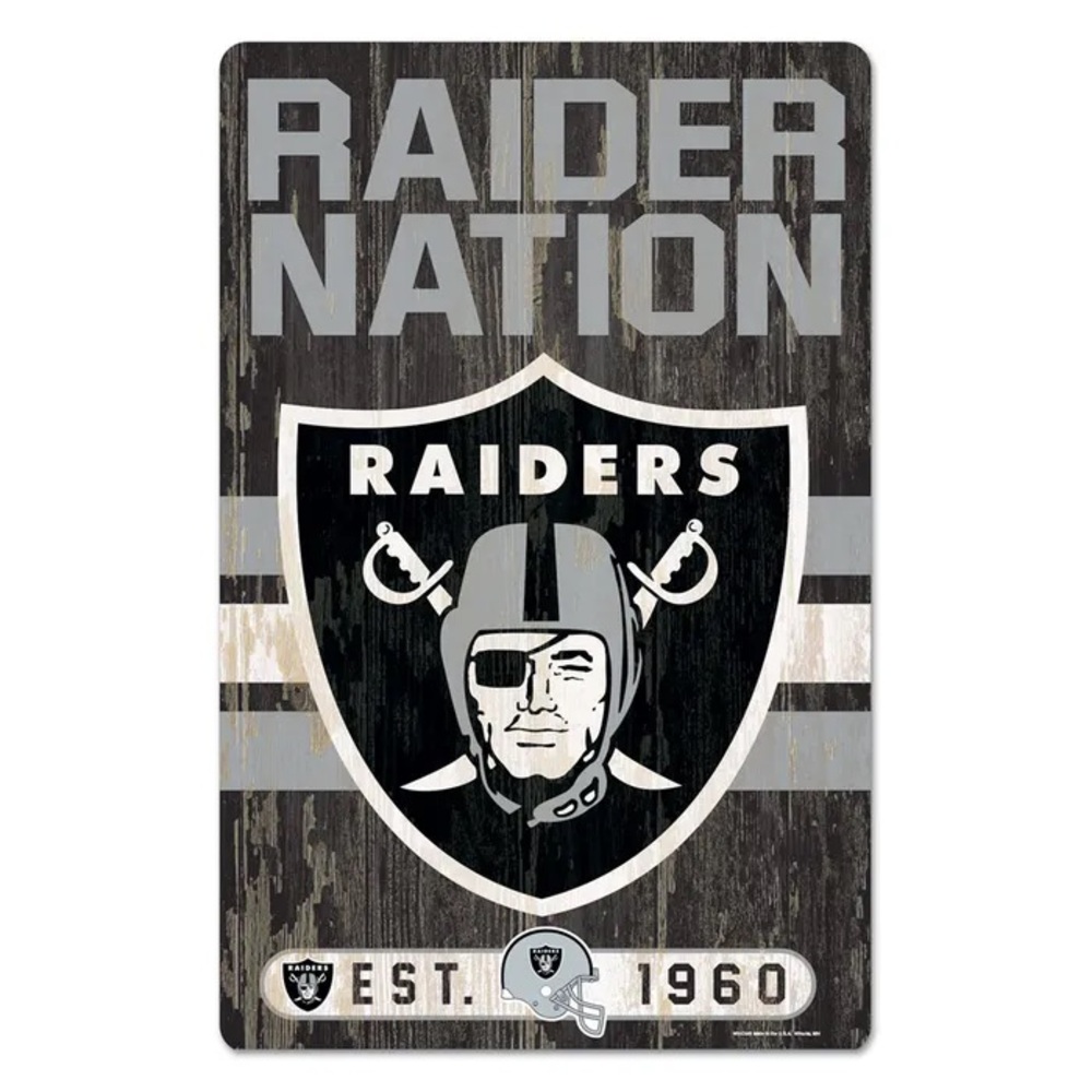 Las Vegas Raiders Slogan Wood Sign 11" x 17" 1/4 Official Licensed